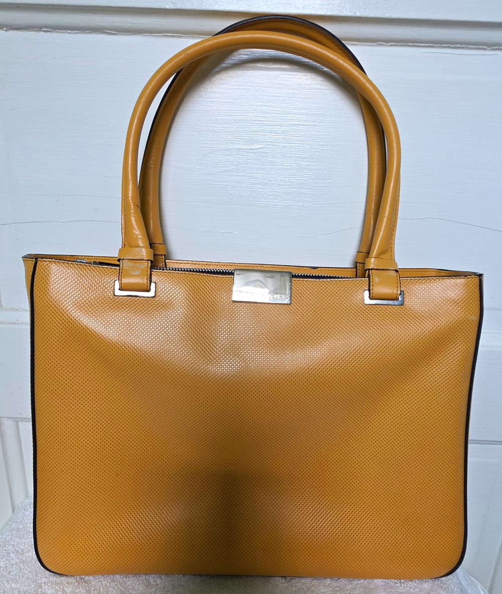 Bottega Veneta Tan Smooth Leather Tote Double Handles Silver HW w/COA